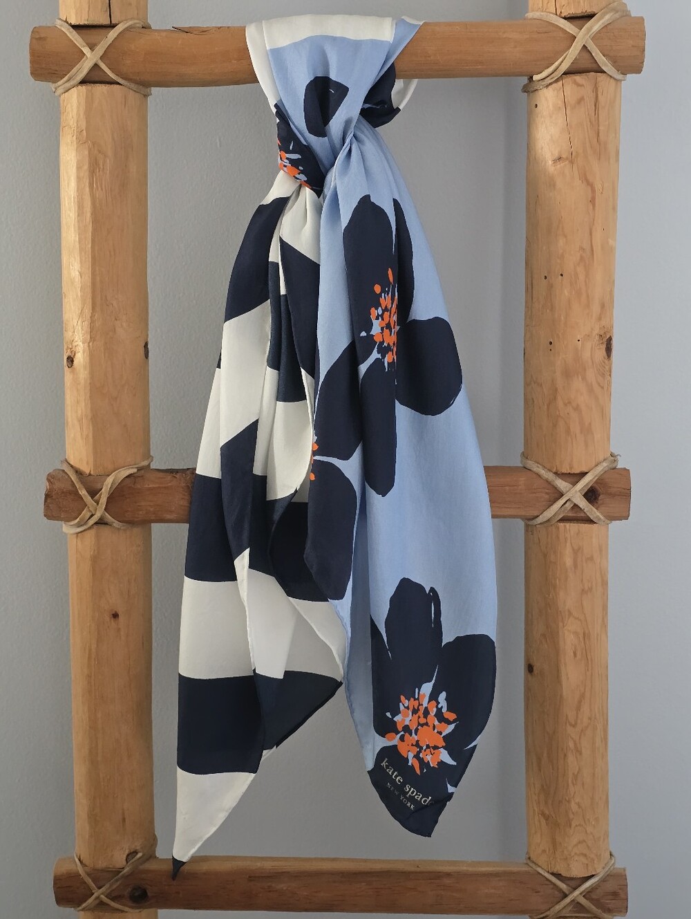 Kate Spade Blue Grand Flora Scarf